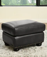 Abbyson Living Arther 26" Leather Traditional Ottoman