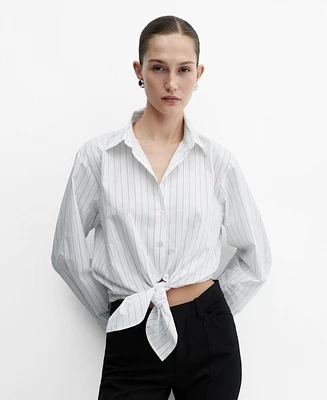 Mango Women's Stripped Knot Shirt