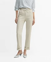 Mango Women's High-Rise Tapered Jeans