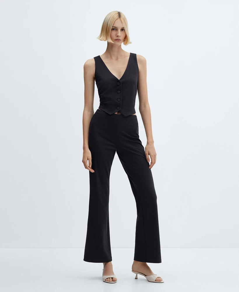 Mango Women's High-Rise Wideleg Trousers