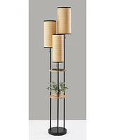Adesso 68.5" Wood Shelves Trio Floor Lamp