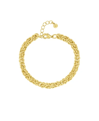 And Now This 18K Gold Plated or Silver Byzantine Bracelet