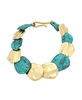 Robert Lee Morris Soho Turquoise Patina Petal Layered Bracelet