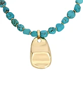 Robert Lee Morris Soho Turquoise Beaded Petal Pendant Necklace