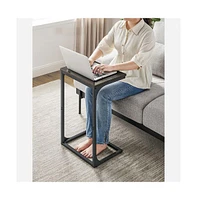 Industrial C-shaped Side Table With Metal Frame