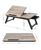 Slickblue Laptop Desk For Bed Or Sofa With Adjustable Tilting Top, Breakfast Serving Tray