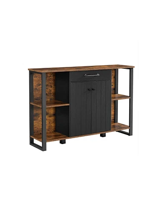Slickblue Storage cabinet For Living Room, Storage Organizer With Drawer, Shelves, Door, Steel Frame