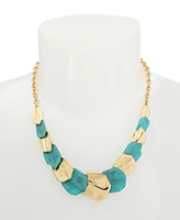 Robert Lee Morris Soho Turquoise Patina Petal Layered Bib Necklace