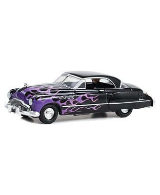 Greenlight Collectibles 1/64 1949 Buick Roadmaster Hardtop, Black with Flames, Hobby Exclusive