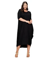 L I V D Plus Evelyn Bubble Hem Pocket Dress