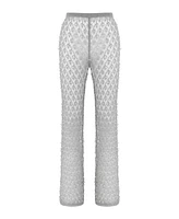 Nocturne Women's Shimmering Threaded Mesh Pants