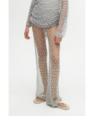 Nocturne Women's Shimmering Threaded Mesh Pants