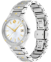 Movado Women's Swiss Se Diamond (1/5 ct. t.w.) Gold-Tone Pvd & Stainless Steel Bracelet Watch 32mm