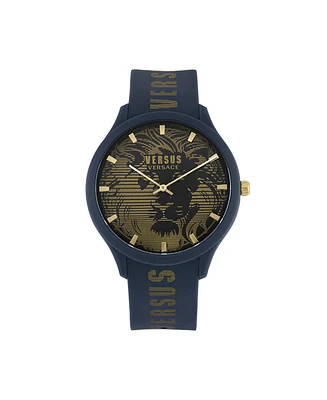 Versus Versace Men's Domus Quartz Blue Silicone Strap 44mm