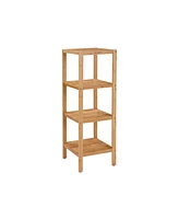 Slickblue Wicker Bathroom Shelf Stand 4-Tier Multifunctional Storage Rack Shelving Unit