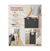 Slickblue 2 Section Laundry Sorter With Clothes Rack