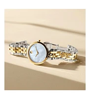 Movado Women's Museum Classic Swiss Quartz Two Tone Stainless Steel and Yellow Physical Vapour Deposition (Pvd) Watch 30mm - Two