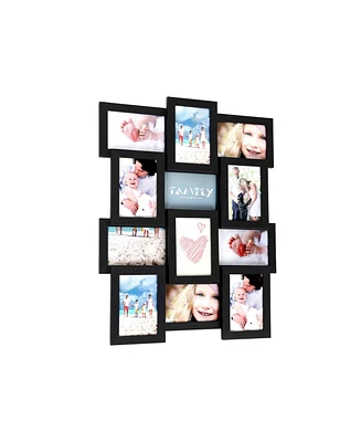 Slickblue Picture Frames for 12 Photos Collage Display with Glass Front Multiple Images