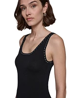 Karl Lagerfeld Women's Stitched Sleeveless Sweater-Knit Top