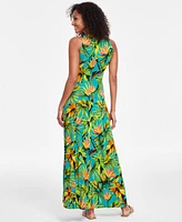 I.n.c. International Concepts Women's Printed Keyhole-Neck Maxi Dress, Created for Macy's