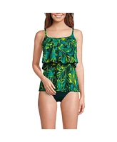 Lands' End Women's Scoop Neck Tiered Tankini Swimsuit Top