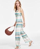 I.n.c. International Concepts Women's Tie-Dyed Halter Jumpsuit, Created for Macy's