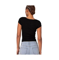 Edikted Women's Priscilla Lace Trim T Shirt