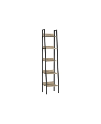 Slickblue Bookshelf, Ladder Shelf 5-tier, Freestanding Storage Shelves, For Home Office Living Room