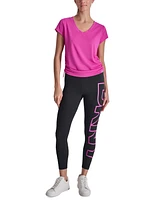 Dkny Sport Women's Tech Textured Ruched-Sides T-Shirt