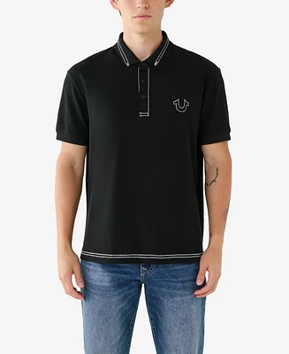 True Religion Men's Big T Embro Polo Shirt