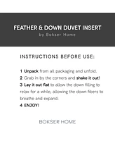 Bokser Home All Season Feather & Down Duvet Comforter Insert