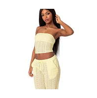 Edikted Women's Lemon Lacey Cotton Corset Top