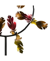 Evergreen Fall Leaves Jubilee Outdoor Kinetic Wind Spinner Red and Gold