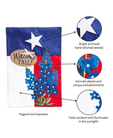 Evergreen Flag Texas Blue Bonnets Garden Applique Flag