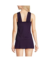 Lands' End Women's Cap Sleeve High Neck Tankini Swimsuit Top