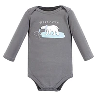 Hudson Baby Unisex Cotton Long-Sleeve Bodysuits