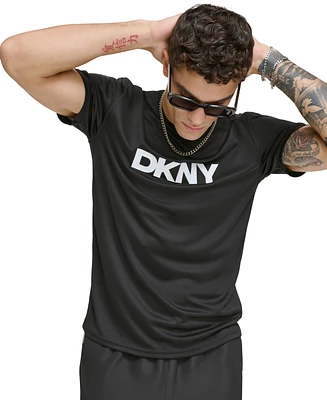 Dkny Men's Rash Guard Short Sleeve Crewneck Logo Graphic T-Shirt