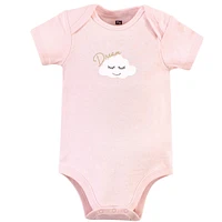 Hudson Baby Girls Cotton Bodysuits 3pk