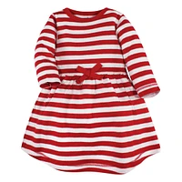 Touched by Nature Little Girls Organic Cotton Long-Sleeve Dresses, Christmas Cookies