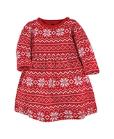 Hudson Baby Girls Cotton Dresses, Christmas Forest