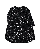 Hudson Baby Toddler Girls Cotton Long-Sleeve Dresses 2pk, Gray Winter Forest