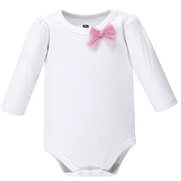 Hudson Baby Girls Cotton Long-Sleeve Bodysuits 5pk, Basic Bow, 18-24 Months