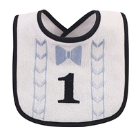 Hudson Baby Baby Boys Holiday Boys Bow Tie Terry Drooler Bibs with Fiber Filling, Pack of 12