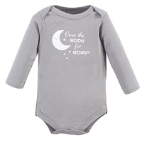 Luvable Friends Baby Boys Baby Cotton Long-Sleeve Bodysuits 5pk Basic Elephant