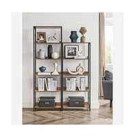 Slickblue 6-tier Bookshelf, Bookcase For Office, Shelving Unit, With Back Panels