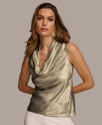 Donna Karan Women's Metallic Cowl Neck Tank