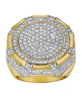 LuvMyJewelry King of Kings Natural Certified Diamond 3.2 cttw Round Cut 14k Yellow Gold Statement Ring for Men