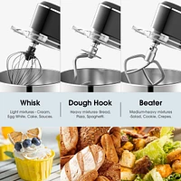 Sugift 6.5 Qt Tilt-Head 6 Speed Electric Food Stand Mixer with Egg Whisk, Dough Hook & Flat Beater