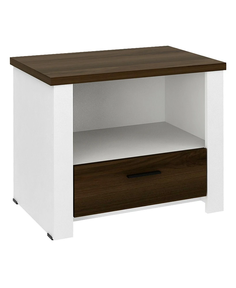 Sugift Accent Nightstand with Drawer and Open Shelf