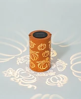 Glitzhome 10.75"H Fall Metal Pumpkin Solar Powered Led Lantern